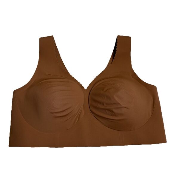 Evelyn Bobbie The Evelyn Bra XL  Stretch Comfort Scallop Edge #3 Brown - Picture 1 of 5